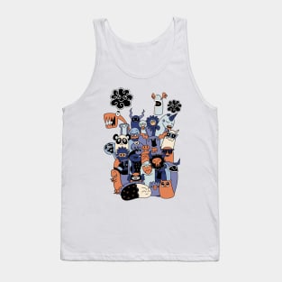 Set of funny cool monsters, aliens or fantasy animals Tank Top